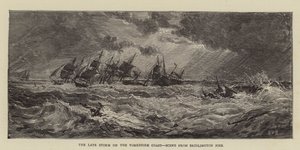 La dernière tempête sur la côte du Yorkshire, scène depuis la jetée de Bridlington - Walter William May
